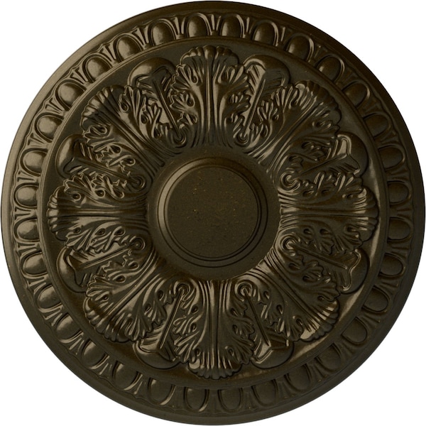 Ekena Millwork Colton Ceiling Medallion (Fits Canopies up to 4 3/4"), Hand-Painted Green Gold, 15 3/4"OD x 1 1/2"P CM15CNGGS - main